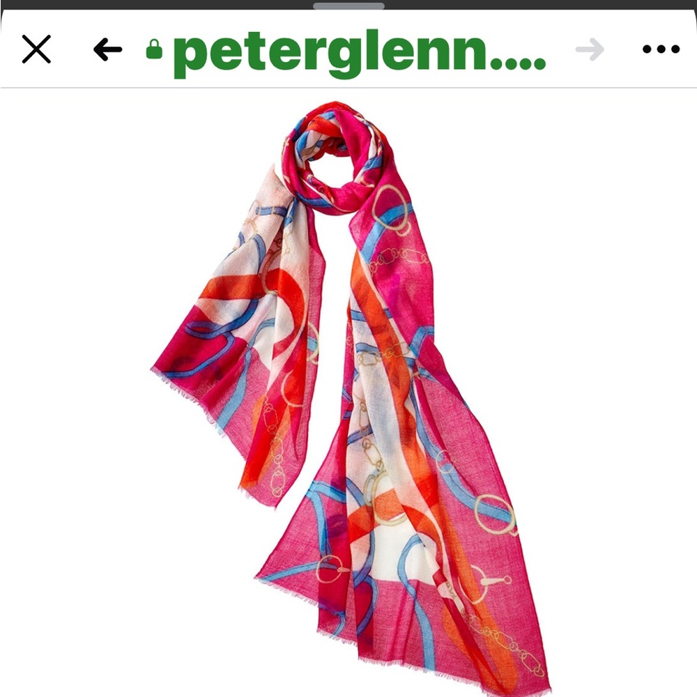 Peter Glenn Vibrant Pink and Red cashmere Scarf